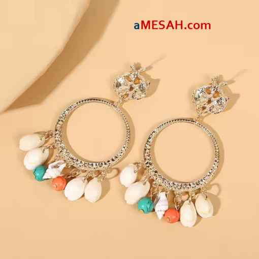 Bohemian Shell Tassel Earrings, ETH25005 - Image 5