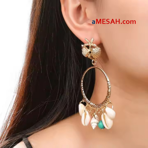 Bohemian Shell Tassel Earrings, ETH25005