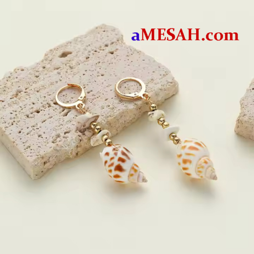 Shell Alloy Pearl Jewelry Earrings, ESA25001 - Image 2