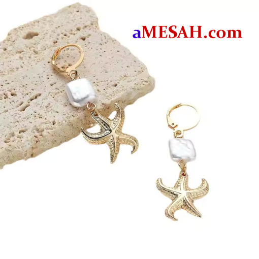 Shell Alloy Pearl Jewelry Earrings, ESA25001 - Image 3