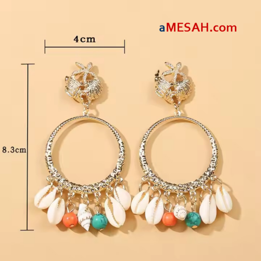 Bohemian Shell Tassel Earrings, ETH25005 - Image 6