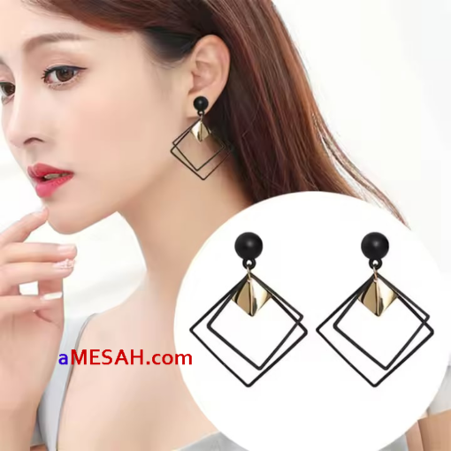 Geometric Square Drop Dangling Earrings, ETH25002