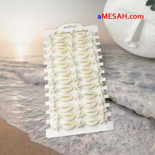 Hawaii Summer Tour Ocean Turquoise Shell Woven Adjustable Bracelet Coir Shell - Image 2