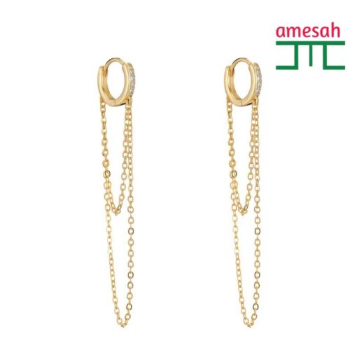 Long Geometry Round Zircon Earrings for Women