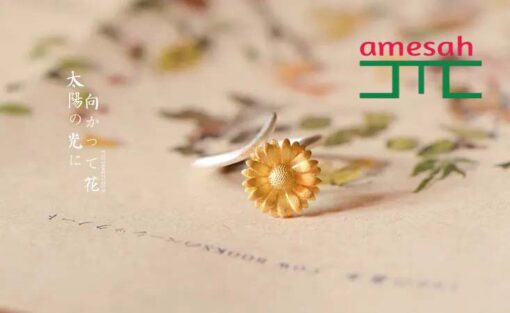Ring Sun Flower Double Color Gold Plated - Image 5
