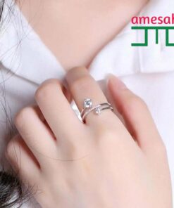 Crystal Zircon Open Ring