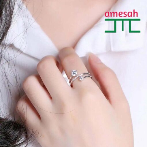 Crystal Zircon Open Ring