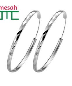 Silver Needle Large Hoop Earring for Women