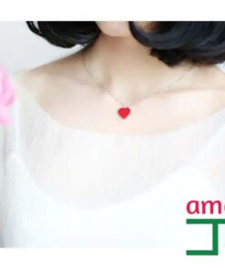 Red Heart Pendant Necklace for Women
