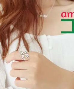 Ring Leaf Inlaid Diamond Opening ring