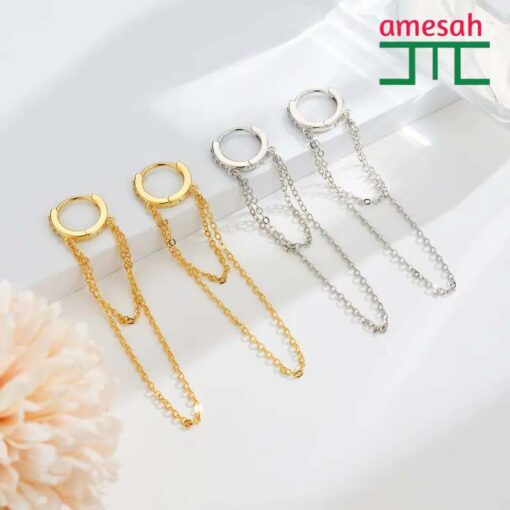 Long Geometry Round Zircon Earrings for Women - Image 4