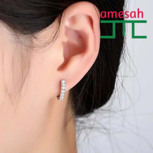 Round Micro Inlaid Zircon Earrings - Image 6