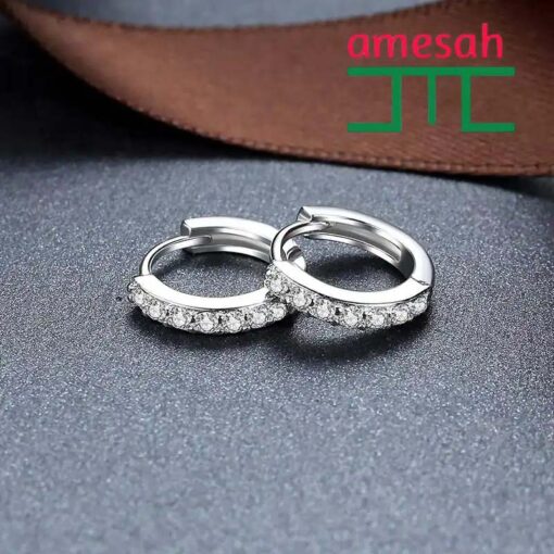 Round Micro Inlaid Zircon Earrings - Image 5