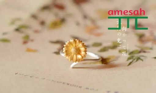 Ring Sun Flower Double Color Gold Plated - Image 3