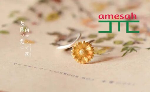 Ring Sun Flower Double Color Gold Plated - Image 2