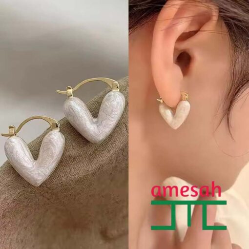 Heart Hoop Earrings For Women - Image 17